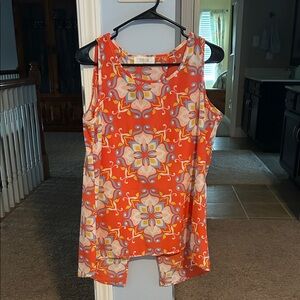 Peach Love California Orange Floral Tank Top